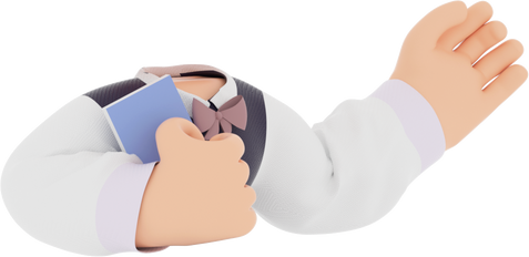 3D People with Book Hand Casual Body 